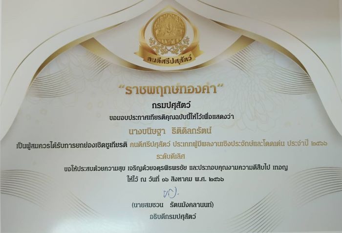 photo golden ratchaphruek certificate
