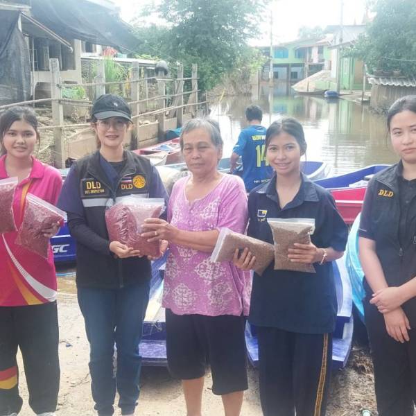 สำนักงานปศุสัตว์จังหวัดอ่างทอง กลุ่มพัฒนาสุขภาพสัตว์ สำนักงานปศุสัตว์อำเภอป่าโมก ตรวจติดตามสถานการณ์น้ำท่วม